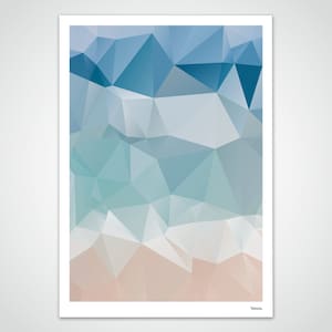 banum Sea N1 — Poster low poly, art print polygon, picture geometry, art print blue ocher, picture home decoration, poster sea beach, poster maritime