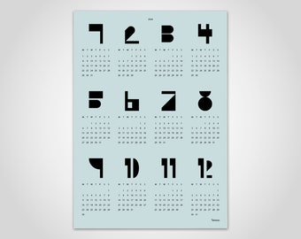 banum Type Mint — calendar 2024, calendar planner, poster calendar black and white, calendar poster, wall calendar 2024, annual calendar annual planner