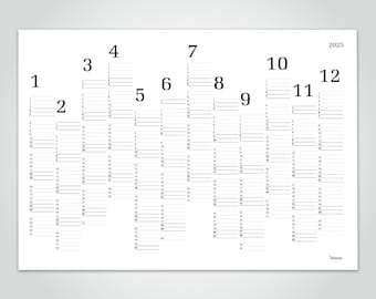 Kalender 2027 — Banum Line 2026 Kalender, Jaarplanner 2027, Witte posterkalender, Kalenderposter, Wandkalender 2026, Jaarkalender 2027