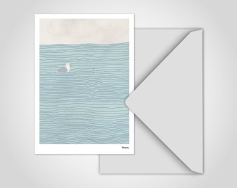 banum ansichtkaart zeemeeuw N1 — wenskaarten maritiem, grappige kaarten, ansichtkaart A6 envelop, ansichtkaarten zee vakantie, kaart verjaardag, kaart vrienden