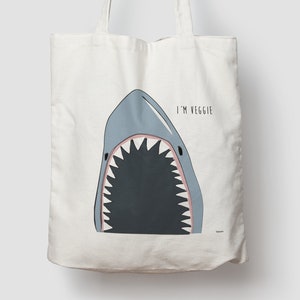 banum cotton bag shark — jute bag shark, shopping bag fish, tote bag shark, fabric bag animals, shoulder bag shark veggie