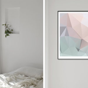 Banum Pastel N2 modern posters, abstract art prints, contemporary pastel art, graphic design shape posters, geometric low poly posters image 8