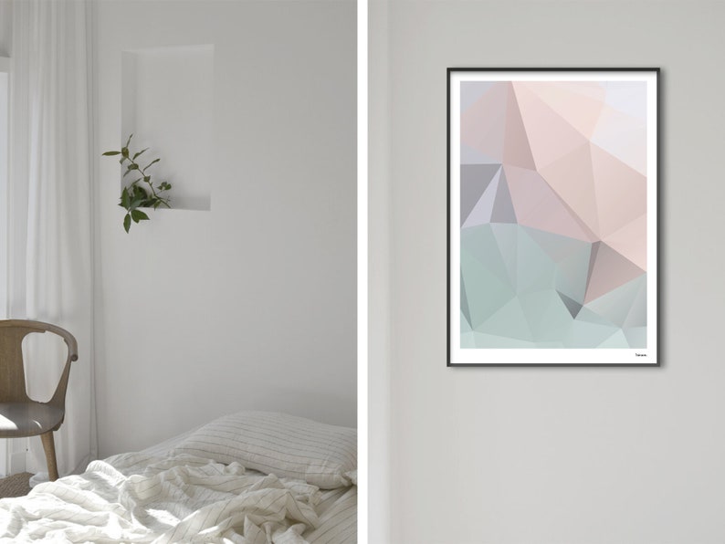 Banum Pastel N2 modern posters, abstract art prints, contemporary pastel art, graphic design shape posters, geometric low poly posters image 8