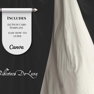 Halloween Gothic Romance Minimalist Wedding Invitation Template | White & Black, Dark Academia (Digital Download) image 5