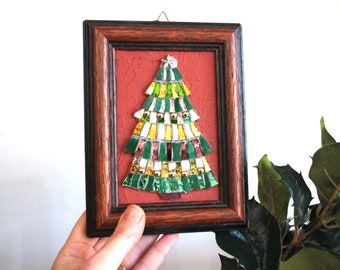 Árbol de navidad de mosaico para colgar. Idea de regalo de Navidad.