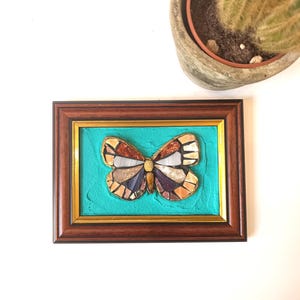 Mosaic butterfly home decoration vintage style. Colored glass butterfly handmade in Italy