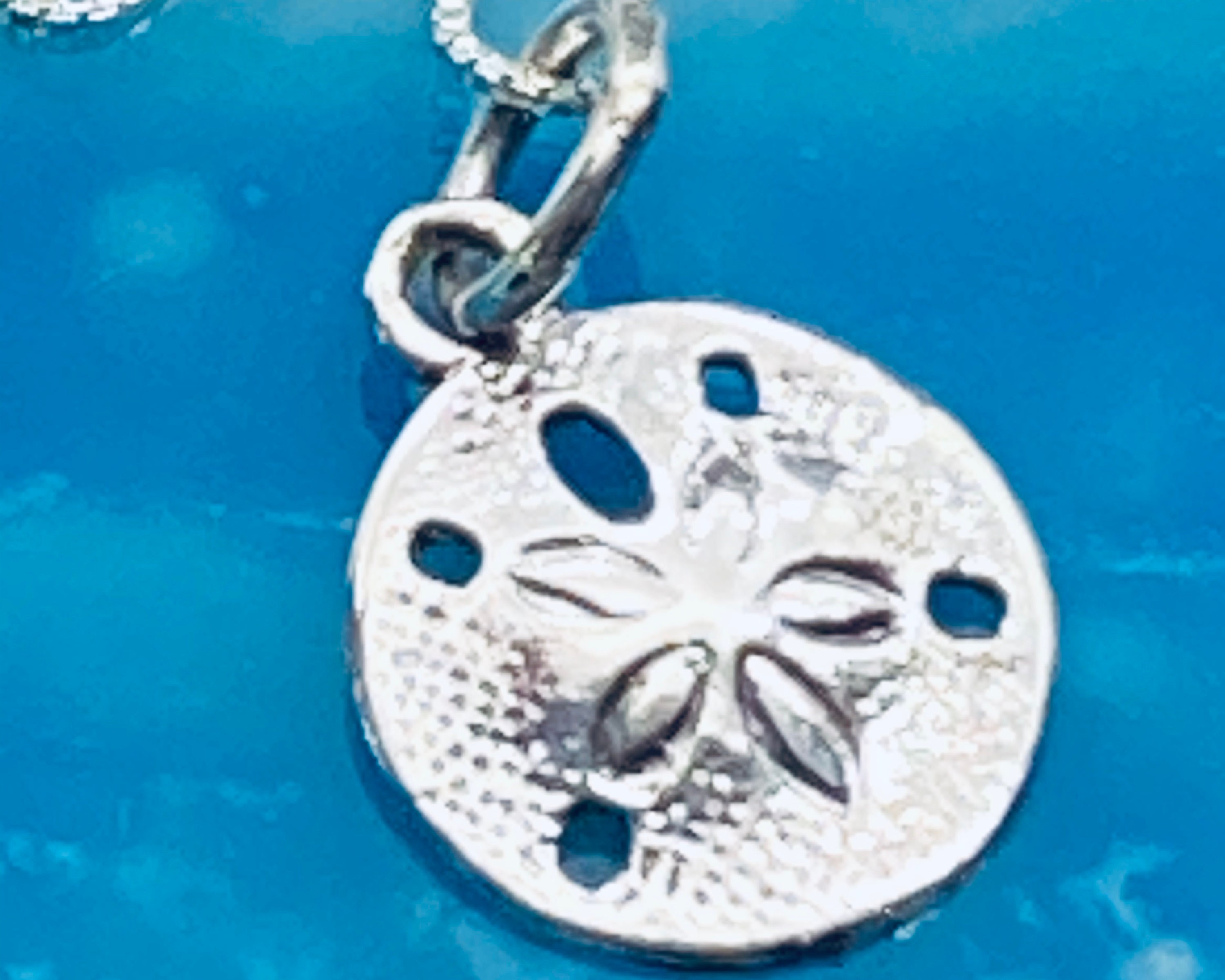 Sterling Silver Sand Dollar Shell Nautical Chain Pendant | Etsy