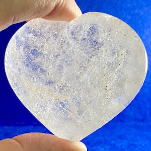 2.81&quot;(W) 2.54&quot;(H), Clear Quartz Heart, Quartz Crystal, Gift For Her, Nice Valentines Gift with stand, Gemstone Heart, Gift For Girlfriend