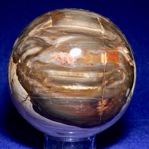 4.3”, 3.75 Lbs., Very Large Petrified Wood Sphere, Polished Petrified Wood Sphere, Natural Petrified Wood, Petrified Wood, Prehistoric Wood