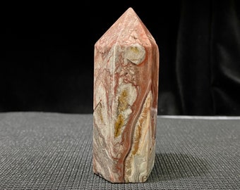 3.2”, 126g, Crazy Lace Agate Polished Tower, Banded Lace Agate, High Quality Healing Crystal, Mexican Crazy Lace Agate, With Druzy