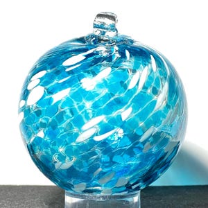 Hand Blown Glass Friendship Ball, Suncatcher, Glass Window Ornament, Gift for Home, Stain Glass-Like Glass Ball, 3.94, 9.3 oz,  S1-46AG