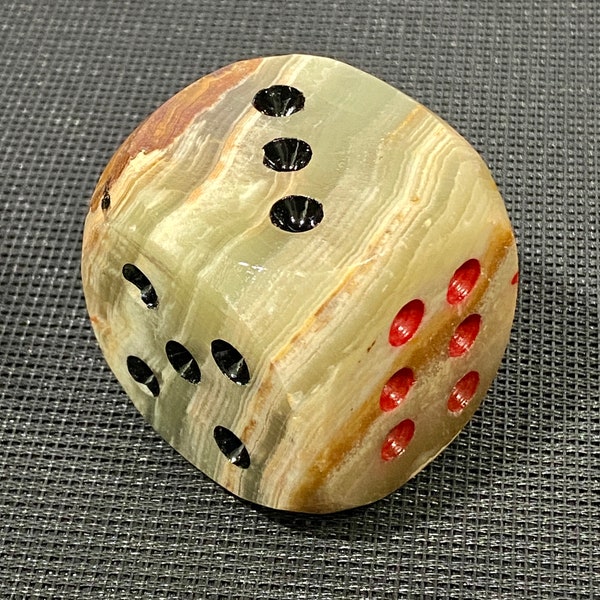 Enkel, 1,55", 151 g, onyx grote dobbelstenen, marmeren dobbelstenen, papierweegschaal, kantoordecor, cadeau-idee, stenen beeldje, figuur onyx, stenen onyx dobbelstenen
