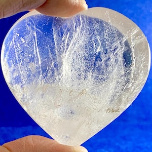 2.57&quot;(W) 2.40&quot;(H), Clear Quartz Heart, Quartz Crystal, Gift For Her, Nice Valentines Gift with stand, Gemstone Heart, Gift For Girlfriend