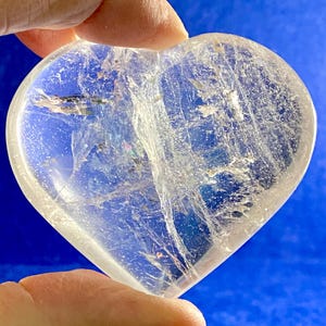 2.35&quot;(W) 2.12&quot;(H), Clear Quartz Heart, Quartz Crystal, Gift For Her, Nice Valentines Gift with stand, Gemstone Heart, Gift For Girlfriend