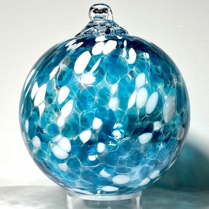 Hand Blown Glass Friendship Ball, Suncatcher, Glass Window Ornament, Gift for Home, Stain Glass-Like Glass Ball, 3.92, 9.4 oz,  S1-46AD