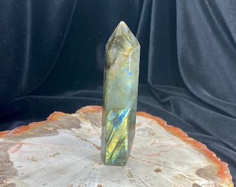 4.1" Labradorite Obelisk / Monument, Polished Labradorite Obelisk, Natural Labradorite Stone, Labradorite Obelisk, Labradorite Crystal
