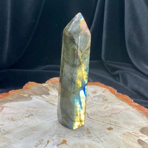 4.1&quot; Labradorite Obelisk / Monument, Polished Labradorite Obelisk, Natural Labradorite Stone, Labradorite Obelisk, Labradorite Crystal