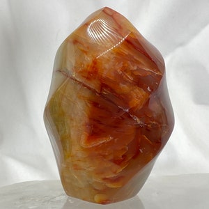 4&quot;, 632.6g (1.4 Lbs), Beautiful Red Carnelian Flame, Polished Carnelian Flame, Natural Carnelian Stone, Carnelian Crystal Flame, Carnelian