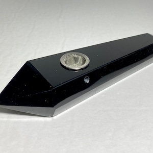 81.9g, Genuine Obsidian Decorative Stone “Pipe”, Ethically Sourced