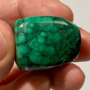 Qty=3, 90g, See Exact Crystals To Be Purchased, Natural Polished Tumbled Green Malachite Crystals, Ethically Sourced Crystals, 1” to 1.34”