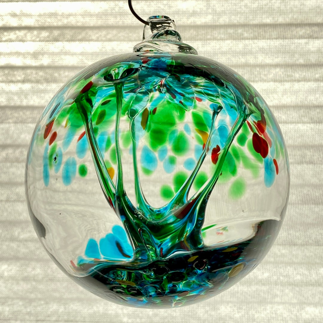 3.95 13.1 Oz Hand Blown Glass Witch Ball Suncatcher Glass Etsy