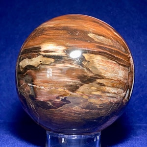 3.75”, 2.73 Lbs., Large Petrified Wood Sphere, Polished Petrified Wood Sphere, Natural Petrified Wood, Petrified Wood, Prehistoric Wood, S08