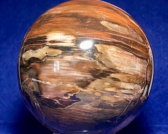 3.75”, 2.73 Lbs., Large Petrified Wood Sphere, Polished Petrified Wood Sphere, Natural Petrified Wood, Petrified Wood, Prehistoric Wood, S08