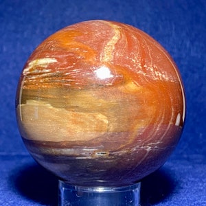 2.56”, 13.5oz, Petrified Wood Sphere, Polished Petrified Wood Sphere, Natural Petrified Wood, Petrified Wood, Prehistoric Wood, High Gloss