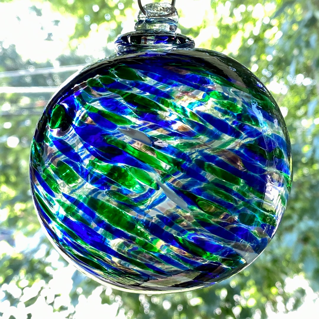 3.96 10.8 Oz Hand Blown Glass Witch Ball Suncatcher Glass Etsy