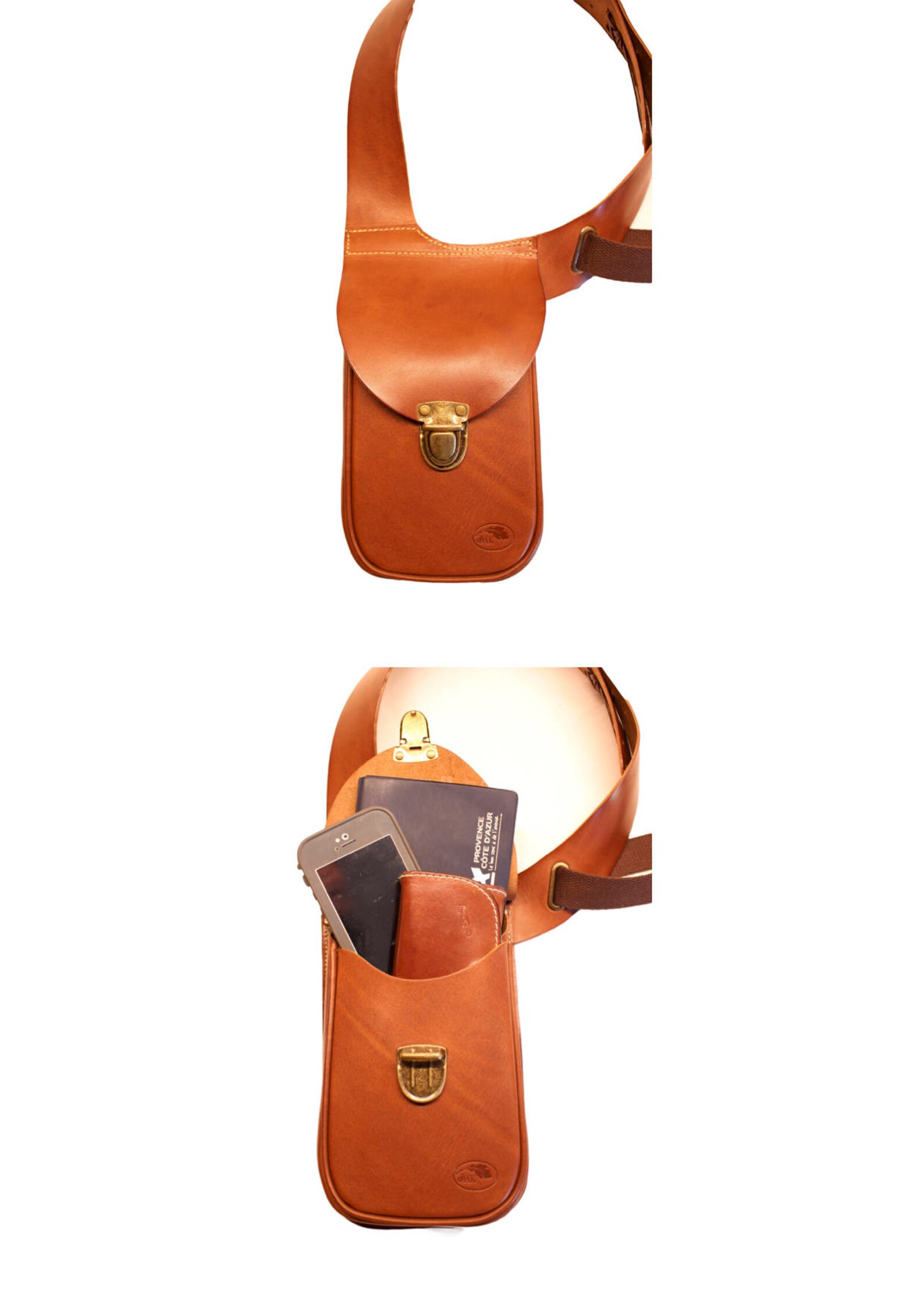 Leather shoulder holster bag / holster bag Made in FRANCE Etsy