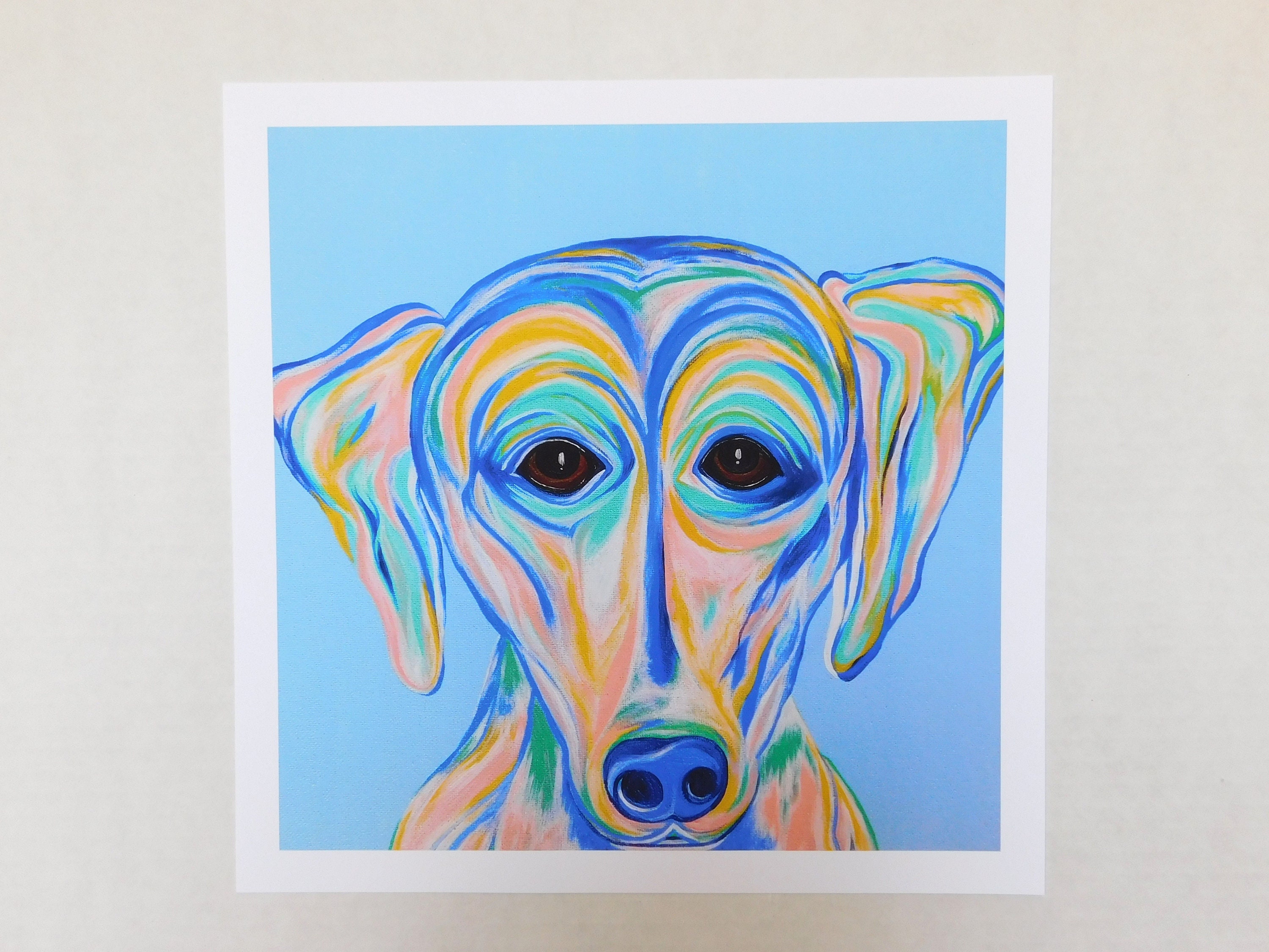 Blue Dog Print Dog Wall Art Dog Print Dog Portrait Etsy UK