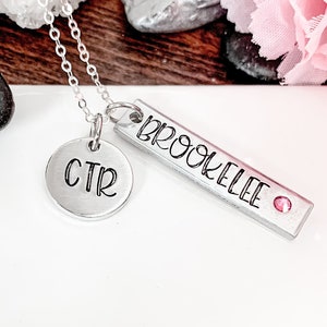 CTR NAMENSKETTE, wählen Sie das Richtige, Tauftagsgeschenk für sie, Mormone, Heilige der Letzten Tage, personalisiert, Sterlingsilber