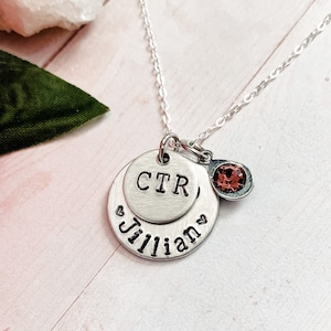 BAPTISM Gift for Girls, LDS Personalized Baptism Necklace, CTR Pendant, Mormon Hymn Necklace, Choose the Right, Stocking Stuffer, Birthday