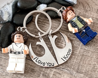 Couples STAR WARS Keychain, husband/wife, girlfriend/boyfriend, I love you/I know, His and Hers, Rebel Symbol, Han and Leia, Valentine’s
