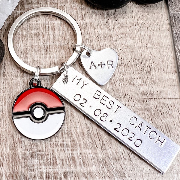 POKEMON KEYCHAIN, Personalized gift, nerdy gift for boyfriend, couples gift, Pokémon wedding anniversary,Romantic Christmas Stocking Stuffer