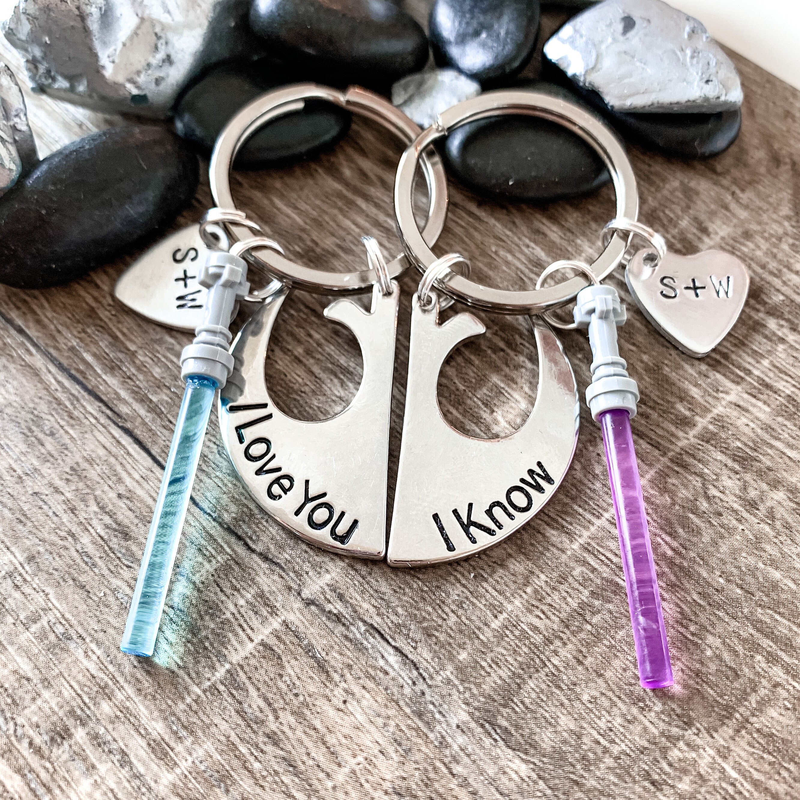 STAR WARS Keychain Set, Gift for Him, I Love You I Know, Rebel