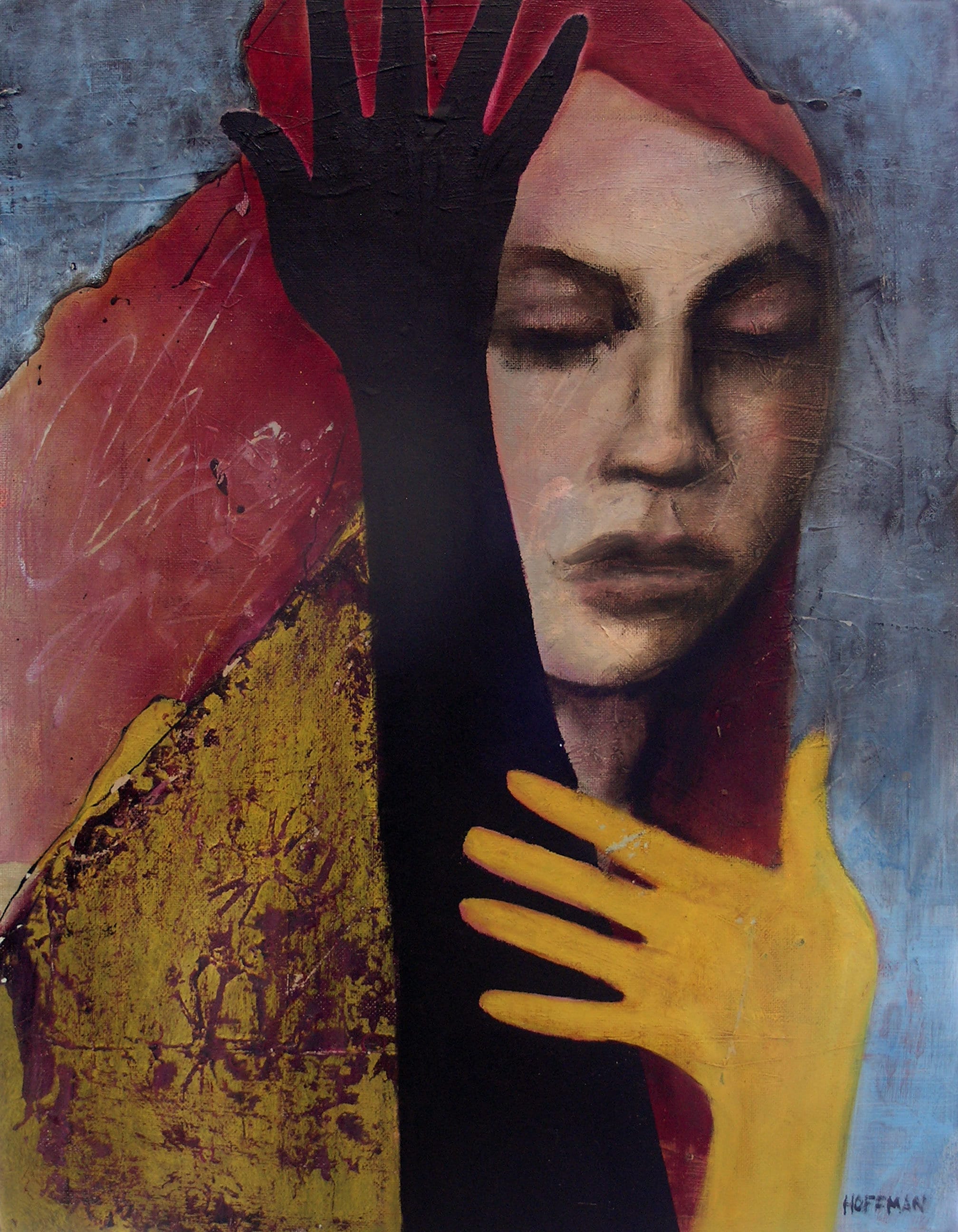 Melancholic Woman Oil Painting: Original Figurative Art on Canvas