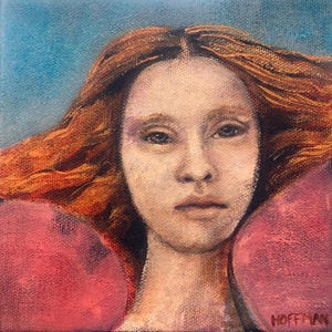 Original Oil Painting: Whimsical Woman Portrait, Expressionist Fine Art
