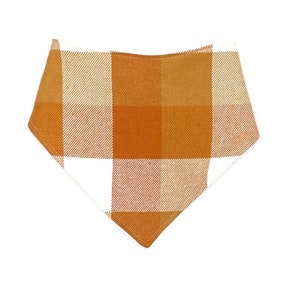 Fall Baby Gift, Plaid Baby Bandana Bibs for Babies, Baby Boy, Baby Girl, Autumn Baby Shower, Plaid Nursery, Orange and Beige, Drool Bibs