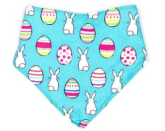 Easter Egg Bib, Easter Bunny Bandana Bib, Babys First Easter Baby Gift, Rabbit Bibs for Babies, Holiday Bibs, Baby Boy, Baby Girl, Drool Bib