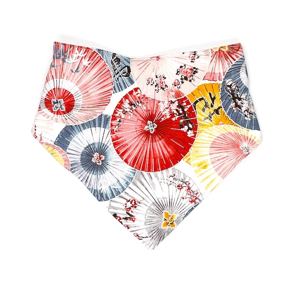 Japanese Umbrella Baby Bib, Baby Girl, Asian Baby Gift, Cherry Blossom, Parasol, Bibs for Babies, Bandana Bib, Drool Bibs, Baby Shower Gift