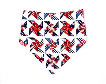 Patriotic Baby Bib: Red White Blue Pinwheel, Fourth of July