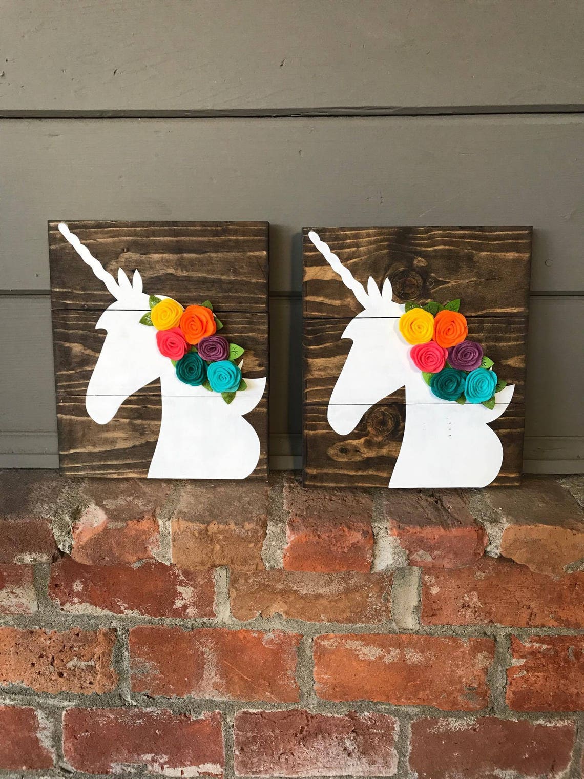 Unicorn Sign Kids Room Sign Rainbow Sign Unicorn Wood Etsy