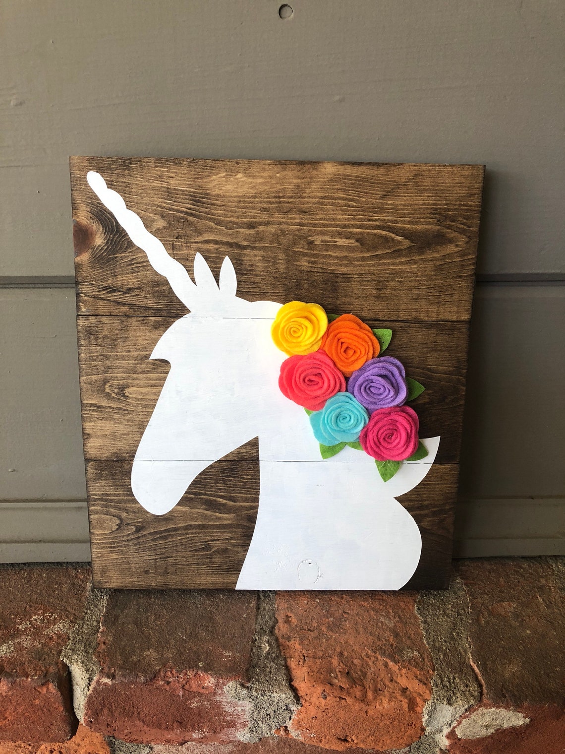 Unicorn Sign Kids Room Sign Rainbow Sign Unicorn Wood Etsy