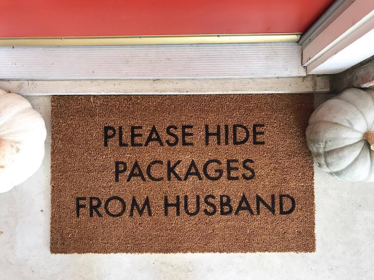 Please Hide Packages From Husband Doormat Funny Doormat Etsy