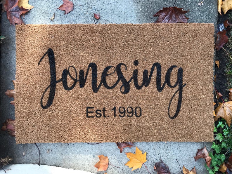 Last Name Doormat Doormat Wedding Gift Personalized Etsy