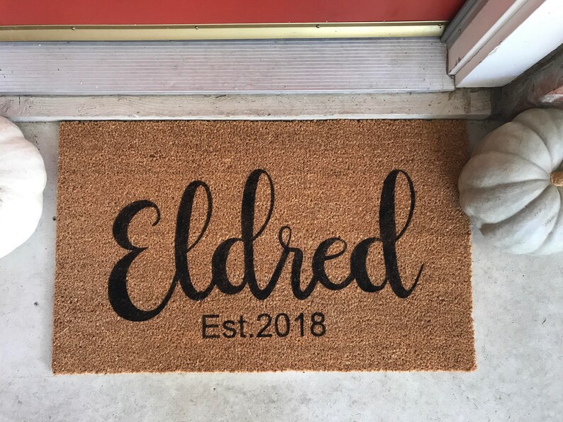Last Name Doormat Doormat Wedding Gift Personalized Etsy