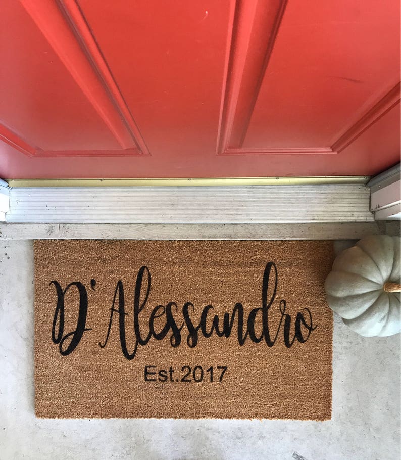 Last Name Doormat Doormat Wedding Gift Personalized Etsy