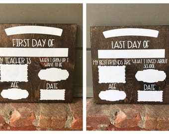 Last Day Of School Sign | First Day Of School Sign | Photo Prop | Wooden Sign | Reusable Wood Sign