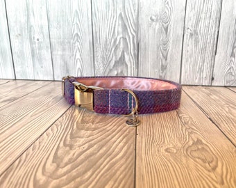 Harmony Harris Tweed Halsband, größenverstellbares und robustes Hundehalsband, handgefertigt in Schottland, waschbar, Größen S-XL